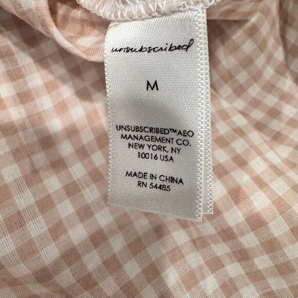 Unsubscribed Boyfriend Shirt Rose Gingham Check Size M – 100% Cotton – NWT $98 - Picture 11 of 14